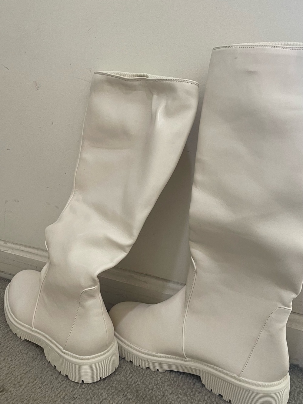 EGO White Over-the-Knee Chunky Sole Boots